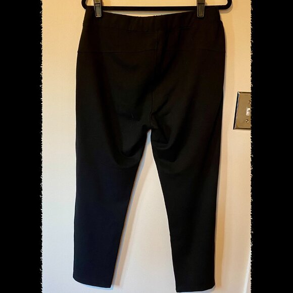 Saint + Sofia US 12 / 28" Inseam Finsbury Pant Black Easy Relaxed Tapered Leg - Picture 3 of 7